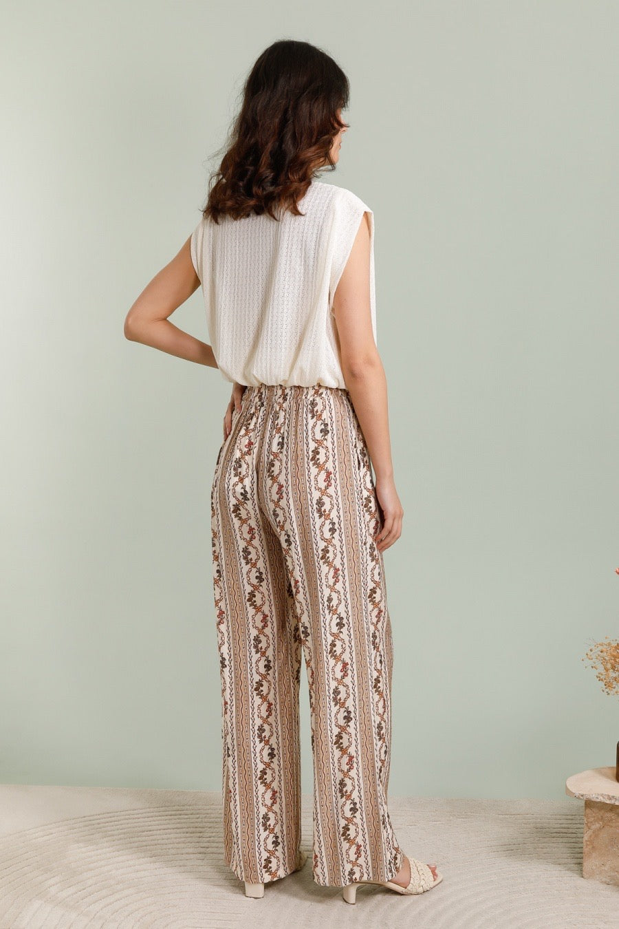 Siena Floral Stripe Palazzo Pants