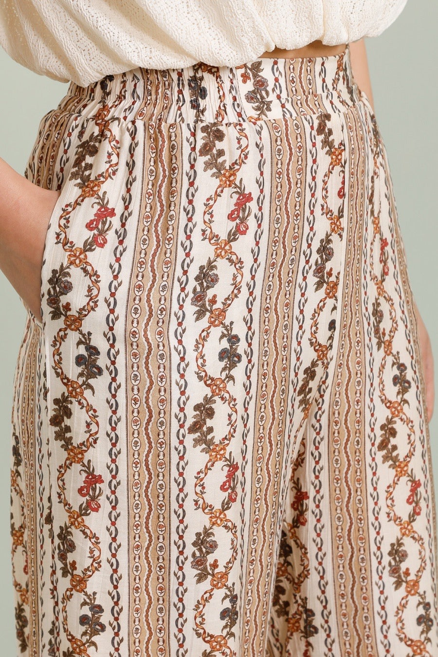Siena Floral Stripe Palazzo Pants