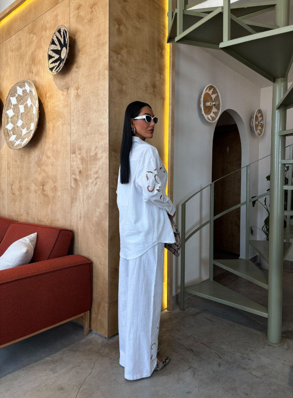 Sierra Cutwork-Embroidery Oversized Linen Set