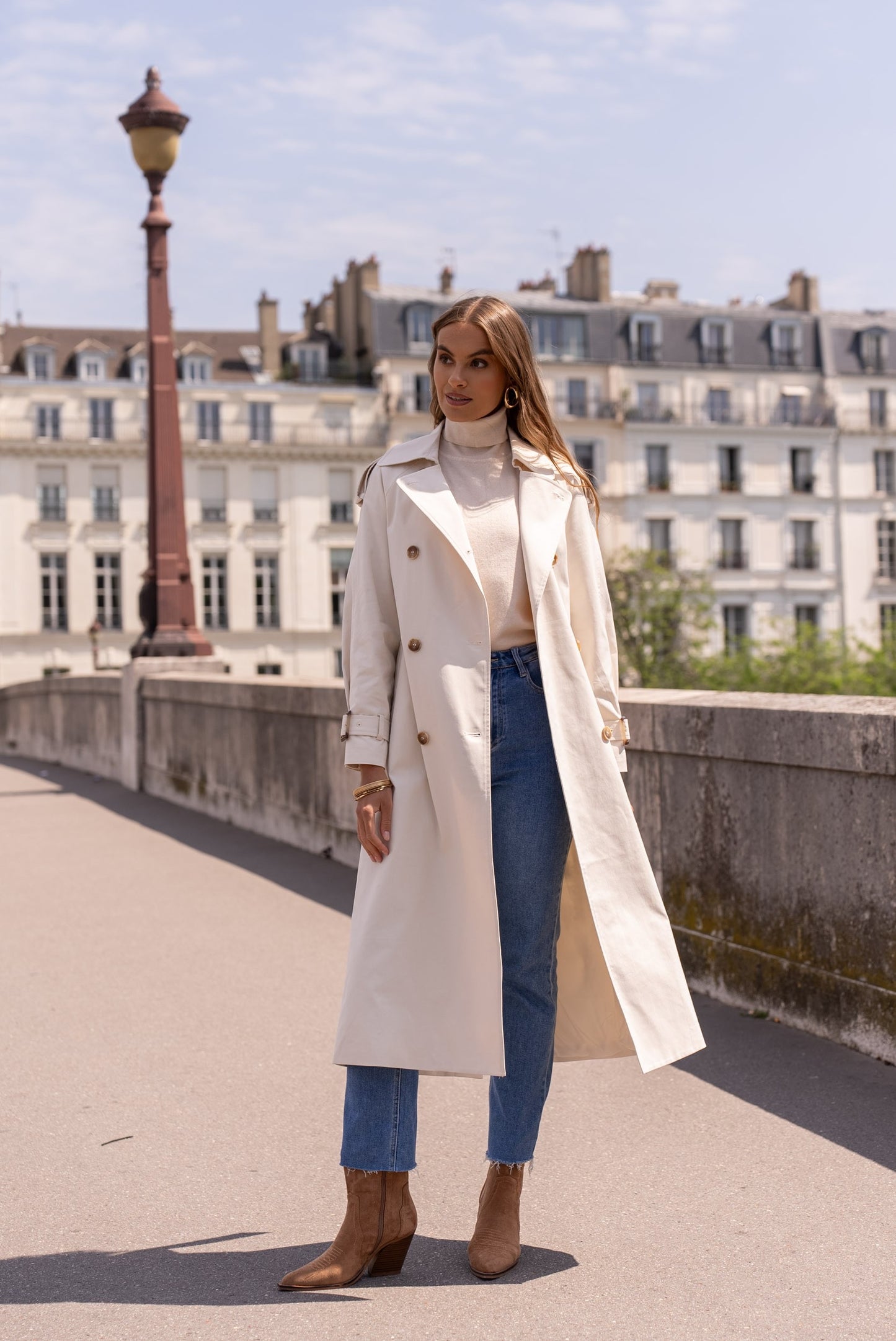 Aubrey Classic Long Trench Coat