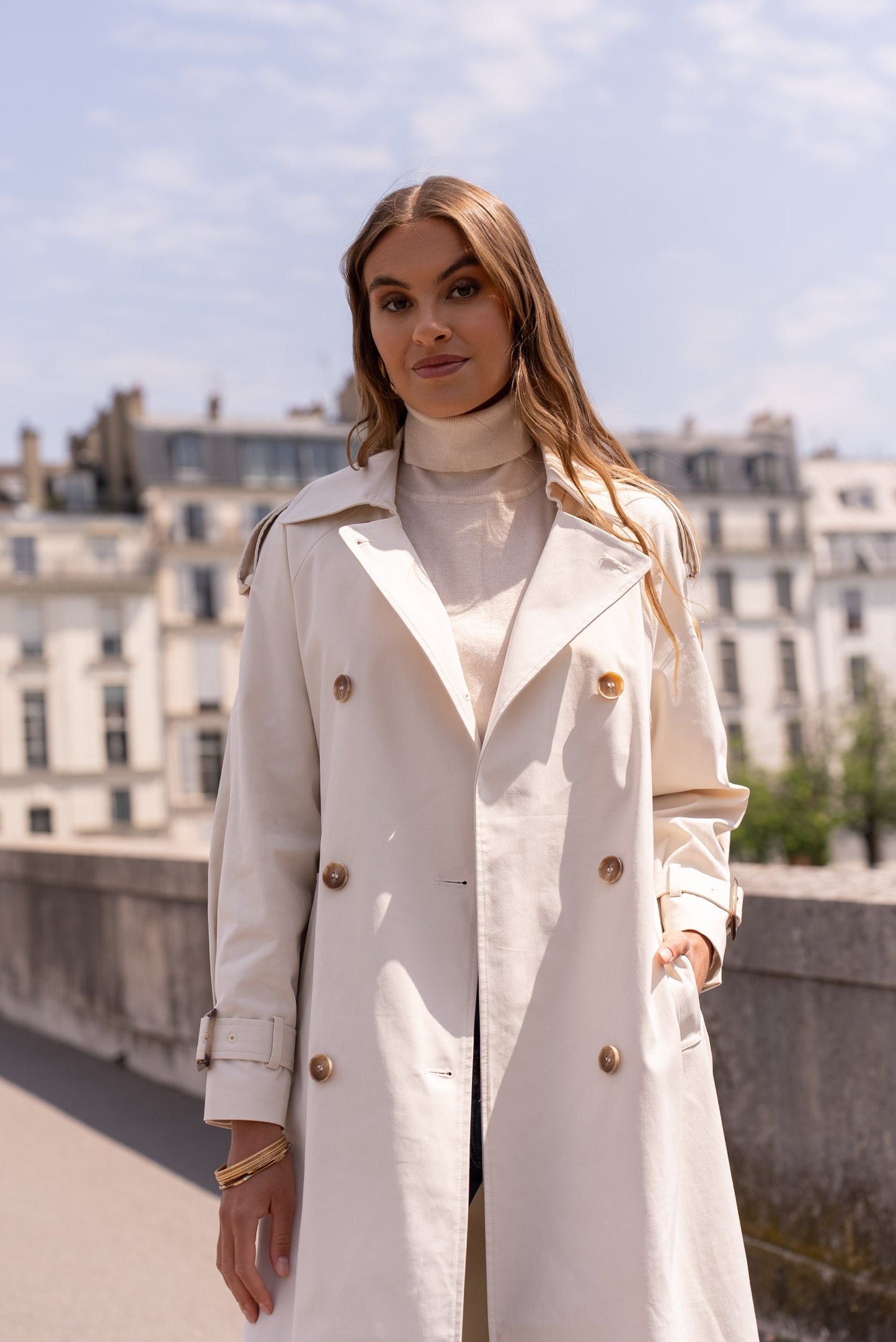 Aubrey Classic Long Trench Coat