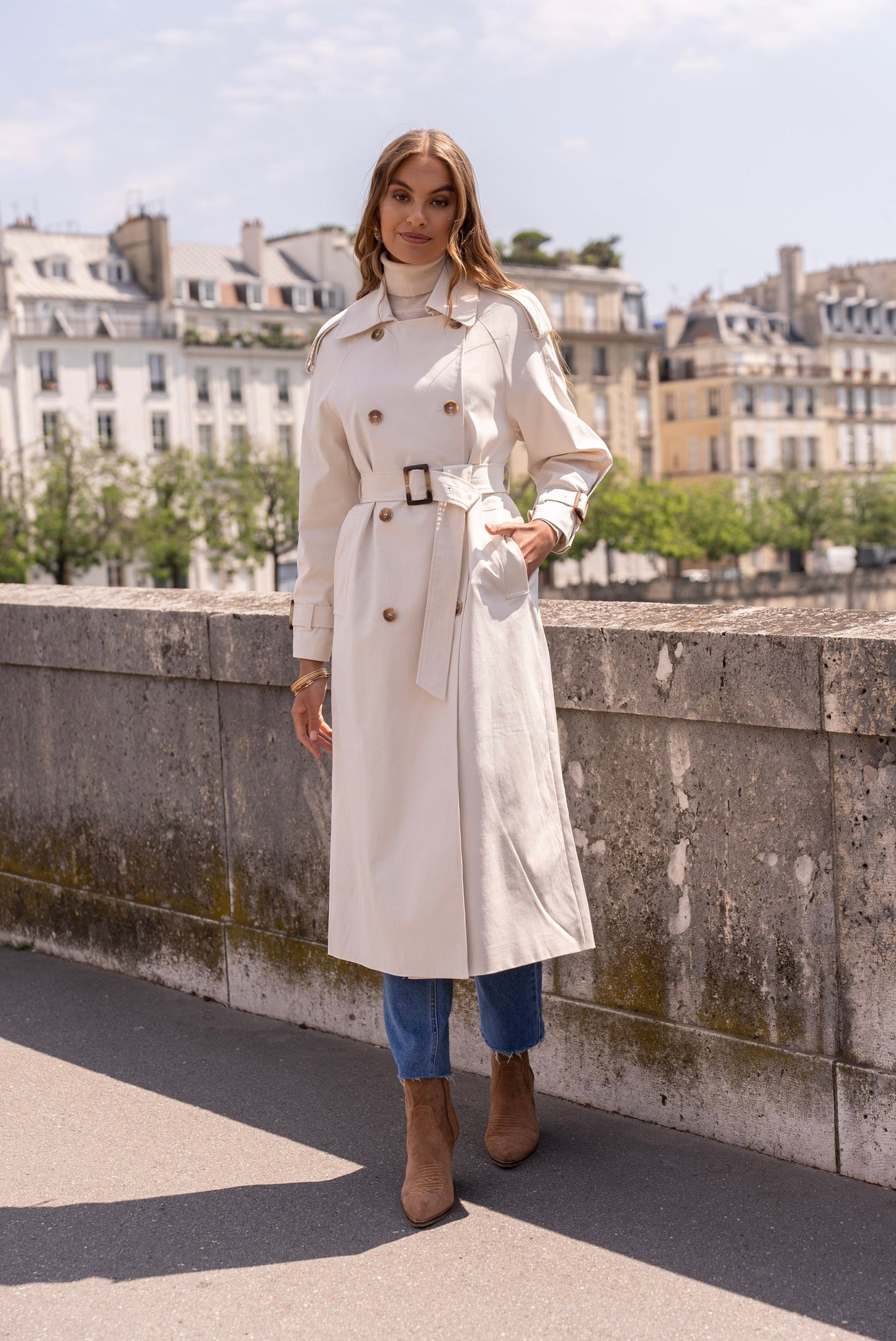 Aubrey Classic Long Trench Coat