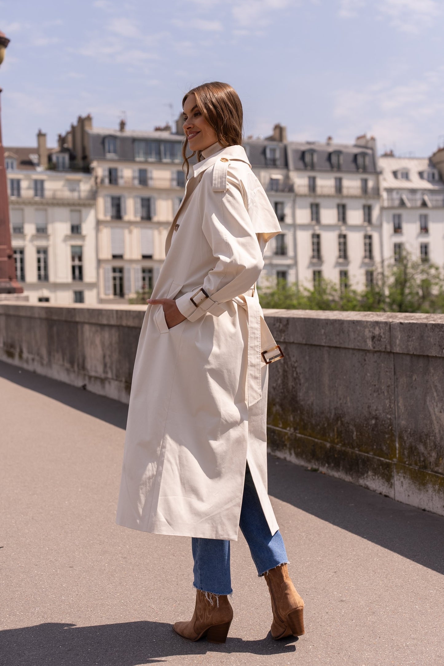 Aubrey Classic Long Trench Coat