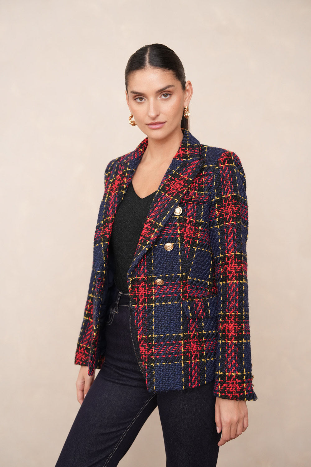 Harris Double-Breasted Tweed Blazer