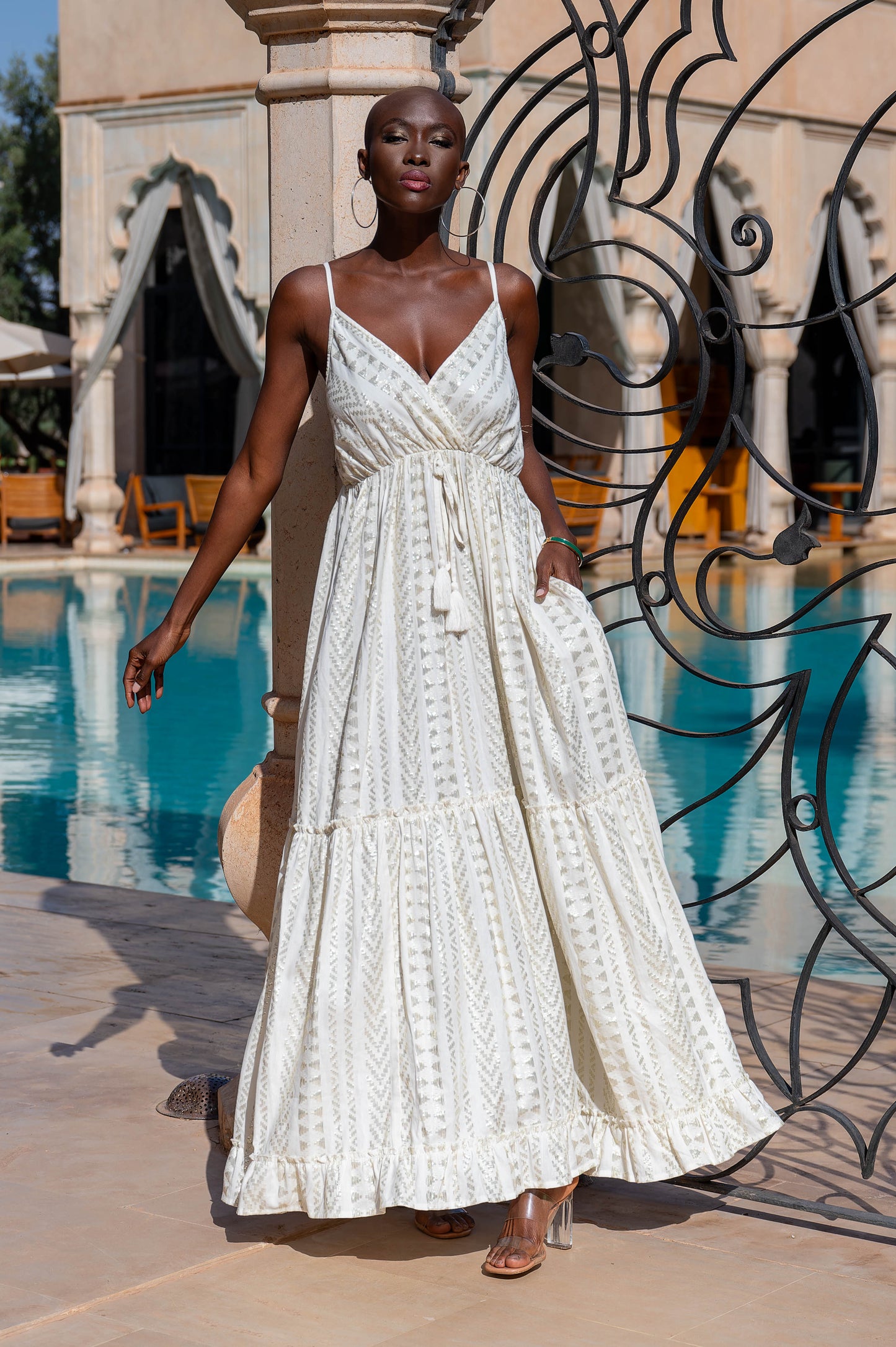 Liora Foil Print Maxi Dress (2 colors)