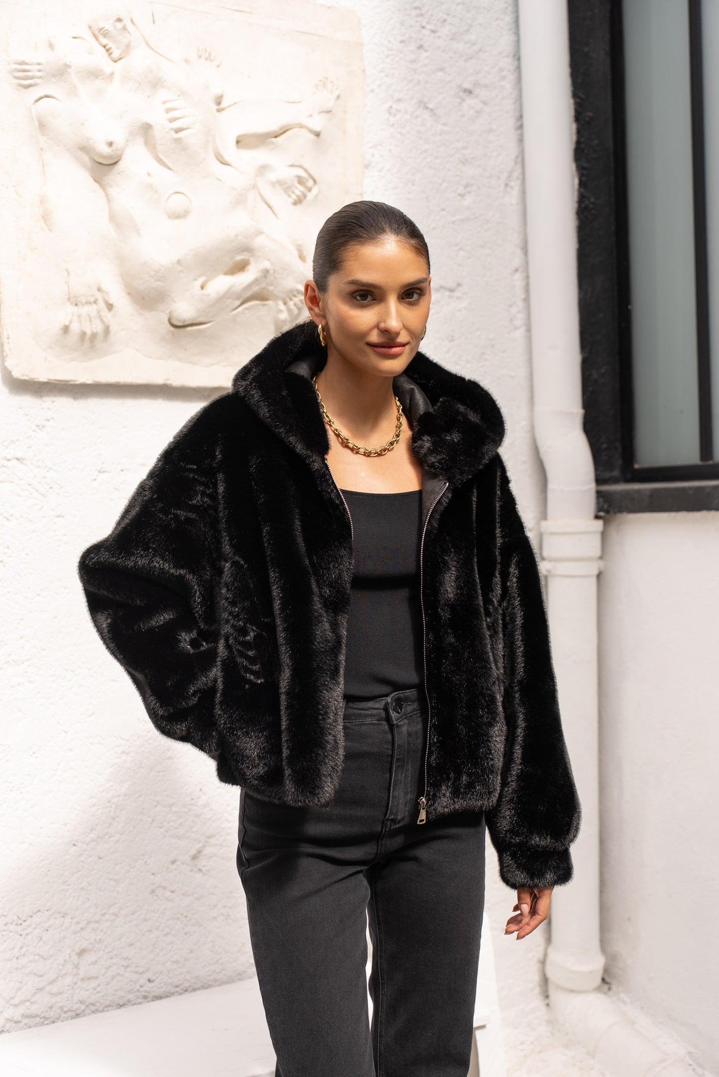 Louvre Plush Faux Fur Jacket (2 Colors)