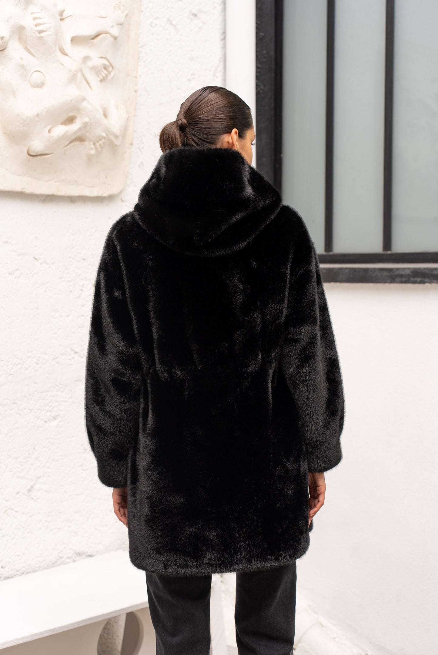 Eternelle Hooded Faux Fur Coat