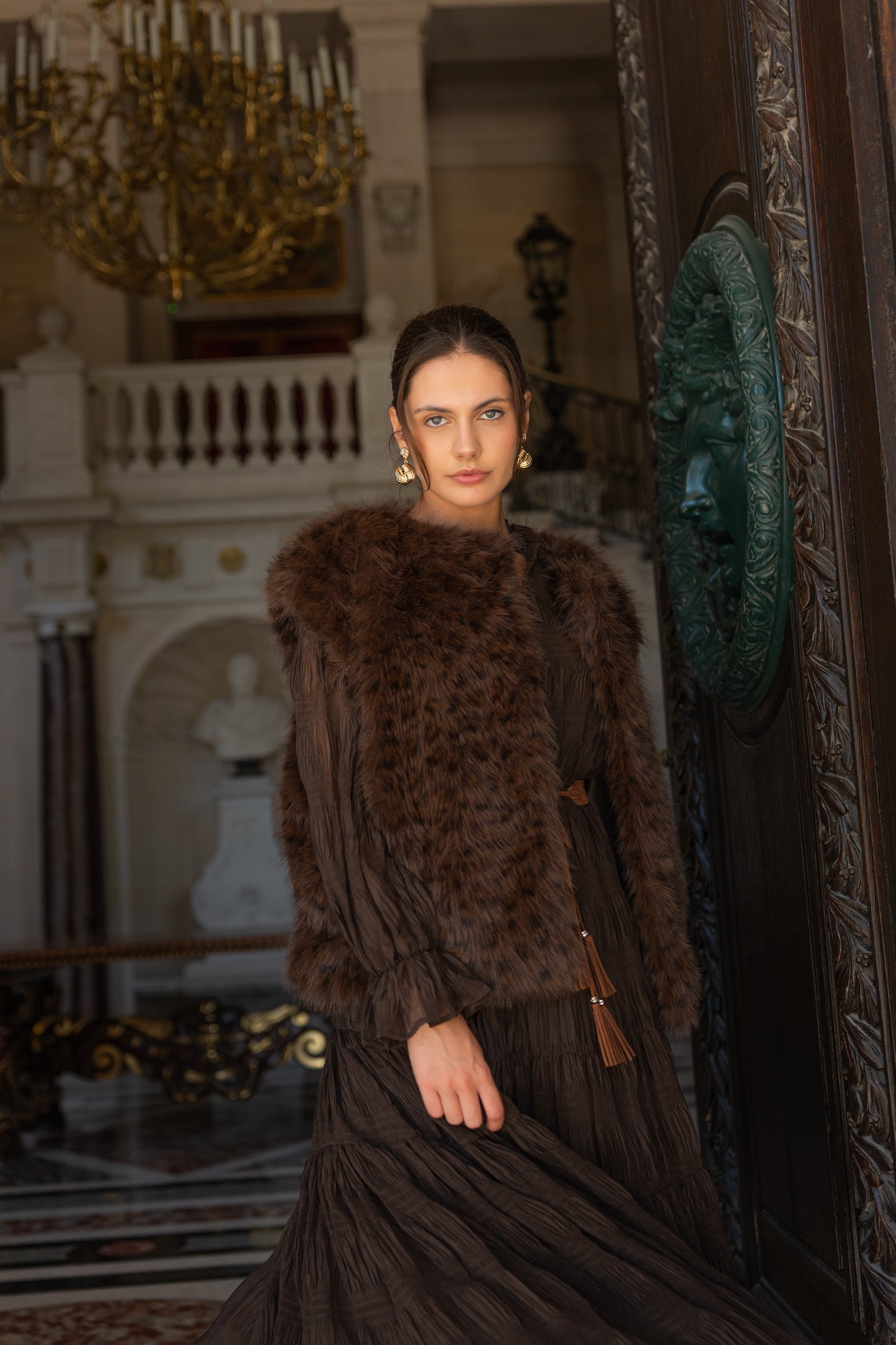 Sylvie Textured Faux Fur Vest