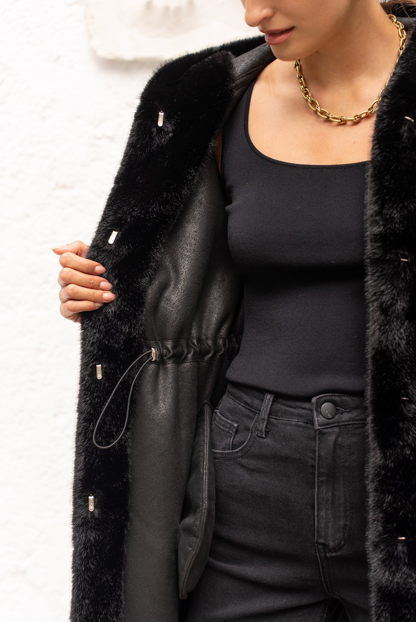 Eternelle Hooded Faux Fur Coat