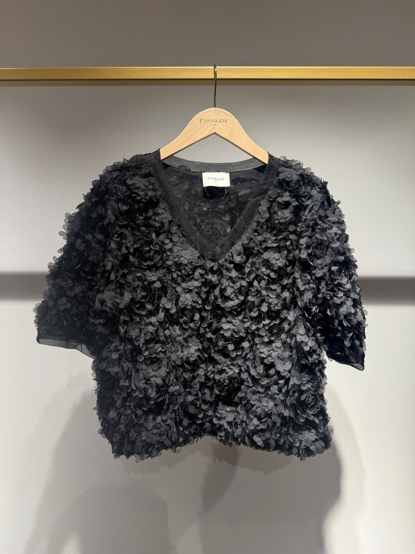 Liana 3D Petal Mesh Top