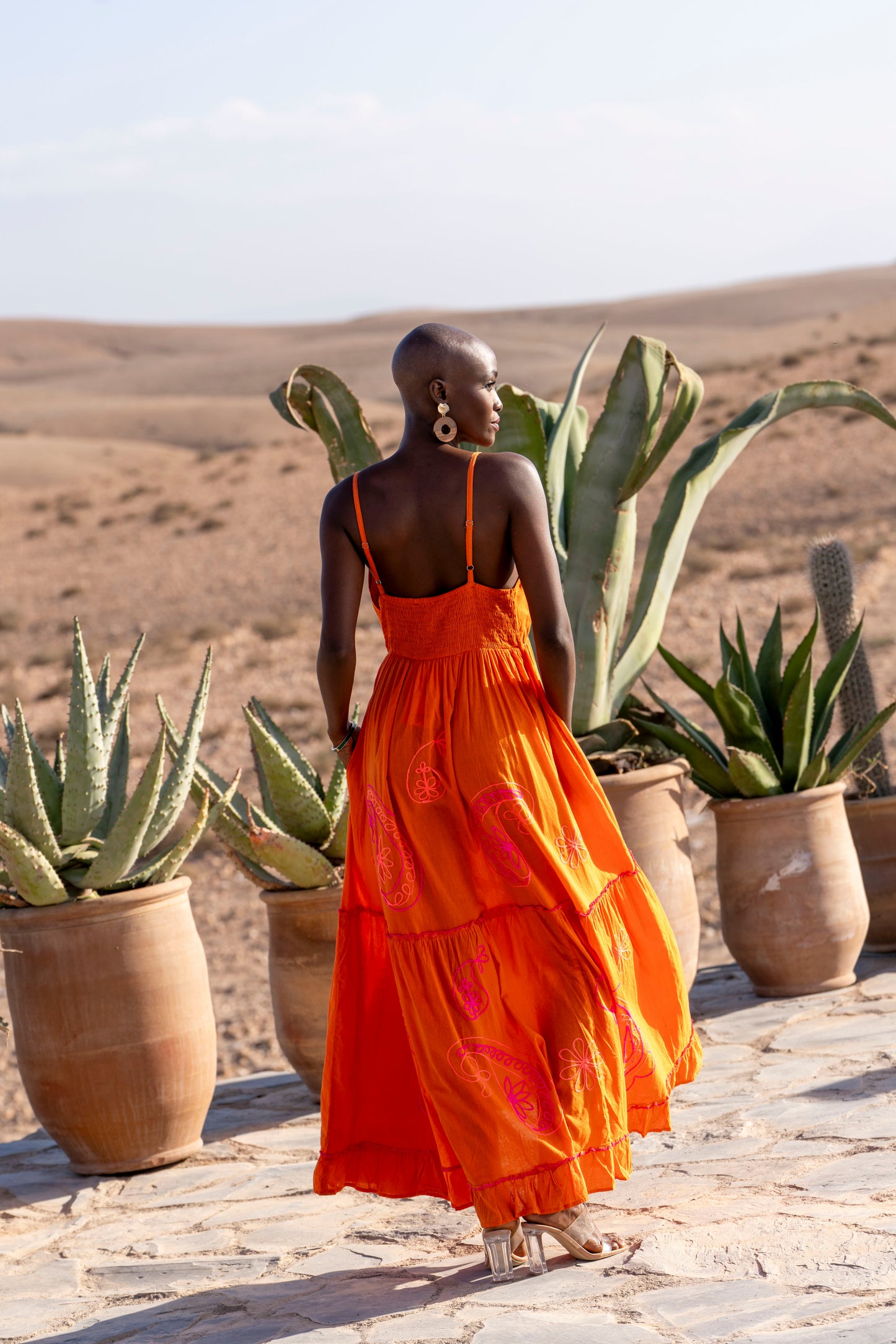 Solana Embroidered Tiered Maxi Dress