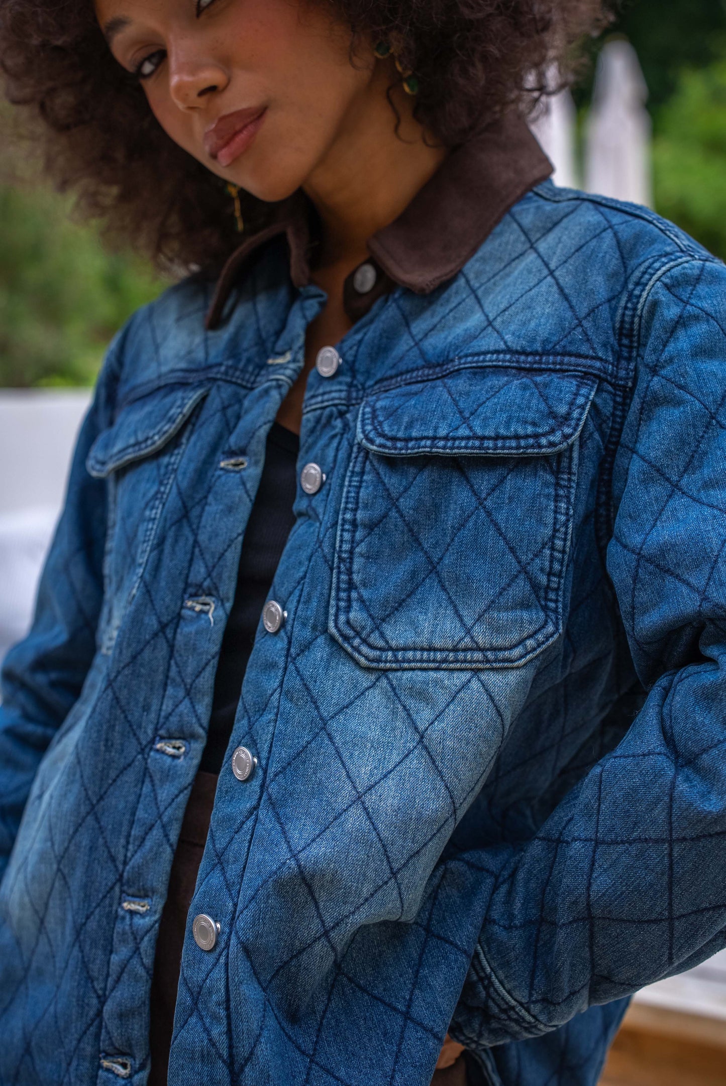 Roux Quilted Denim Shirt Jacket