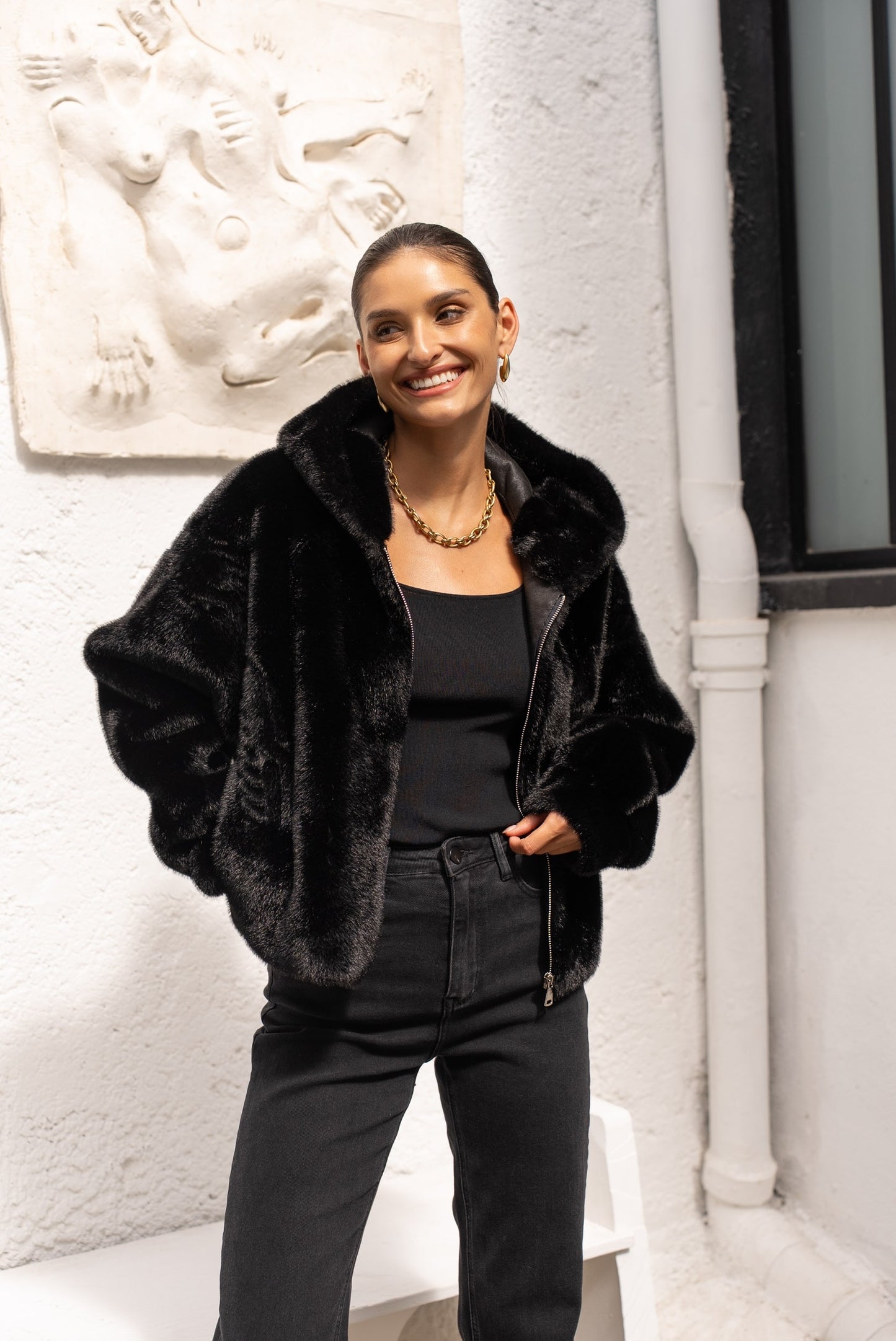 Louvre Plush Faux Fur Jacket (2 Colors)