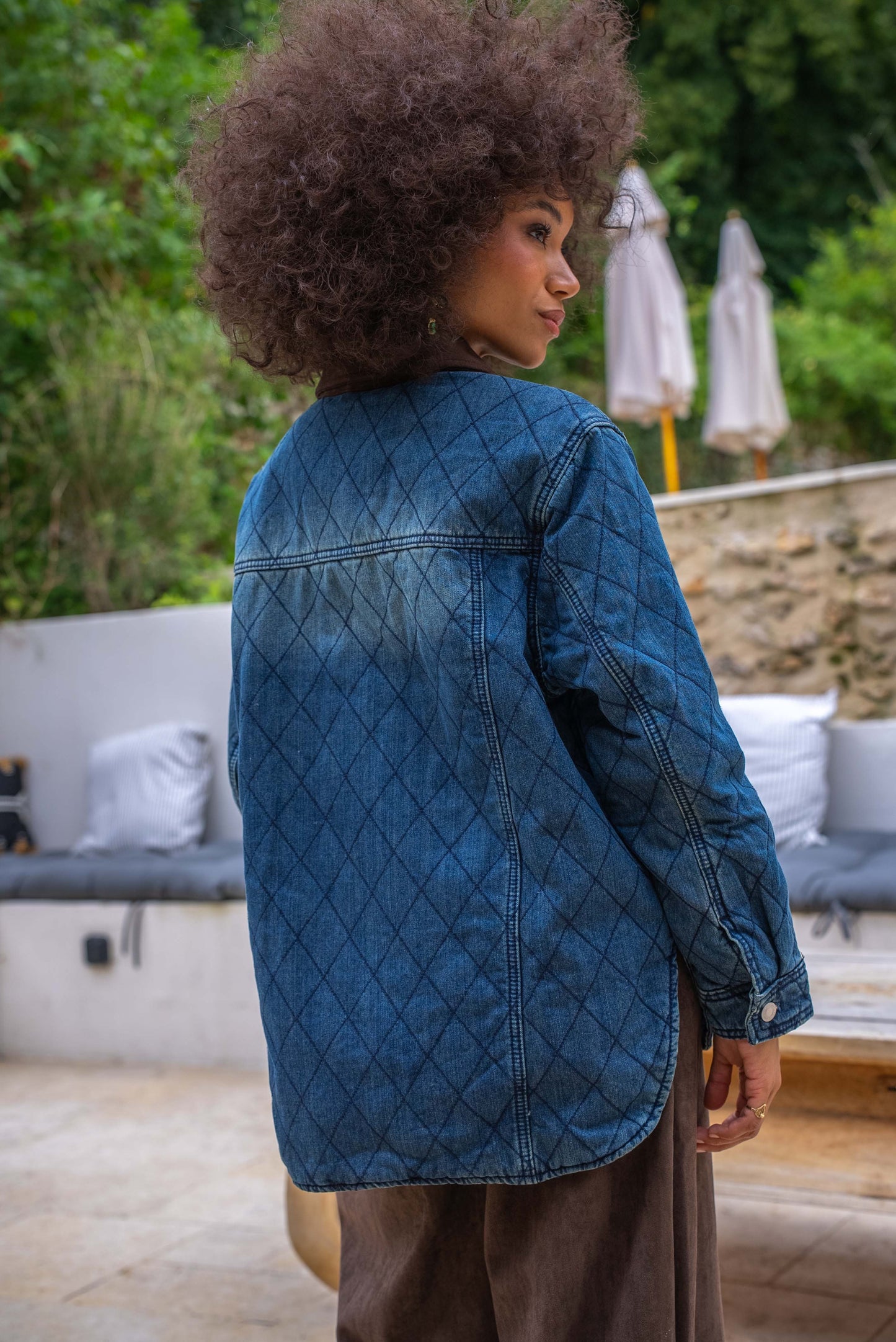 Roux Quilted Denim Shirt Jacket