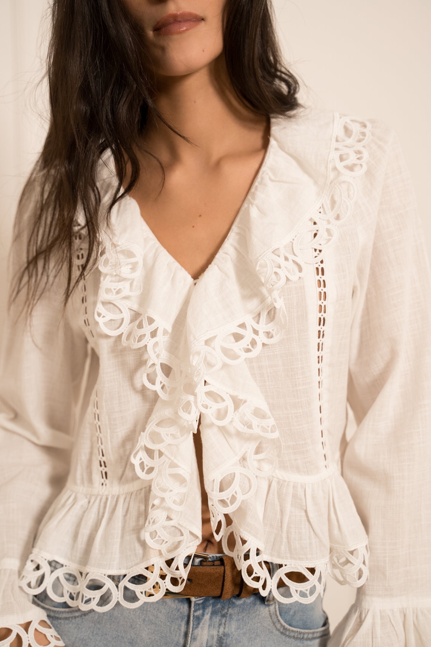 Delphine Ruffle Lace Blouse