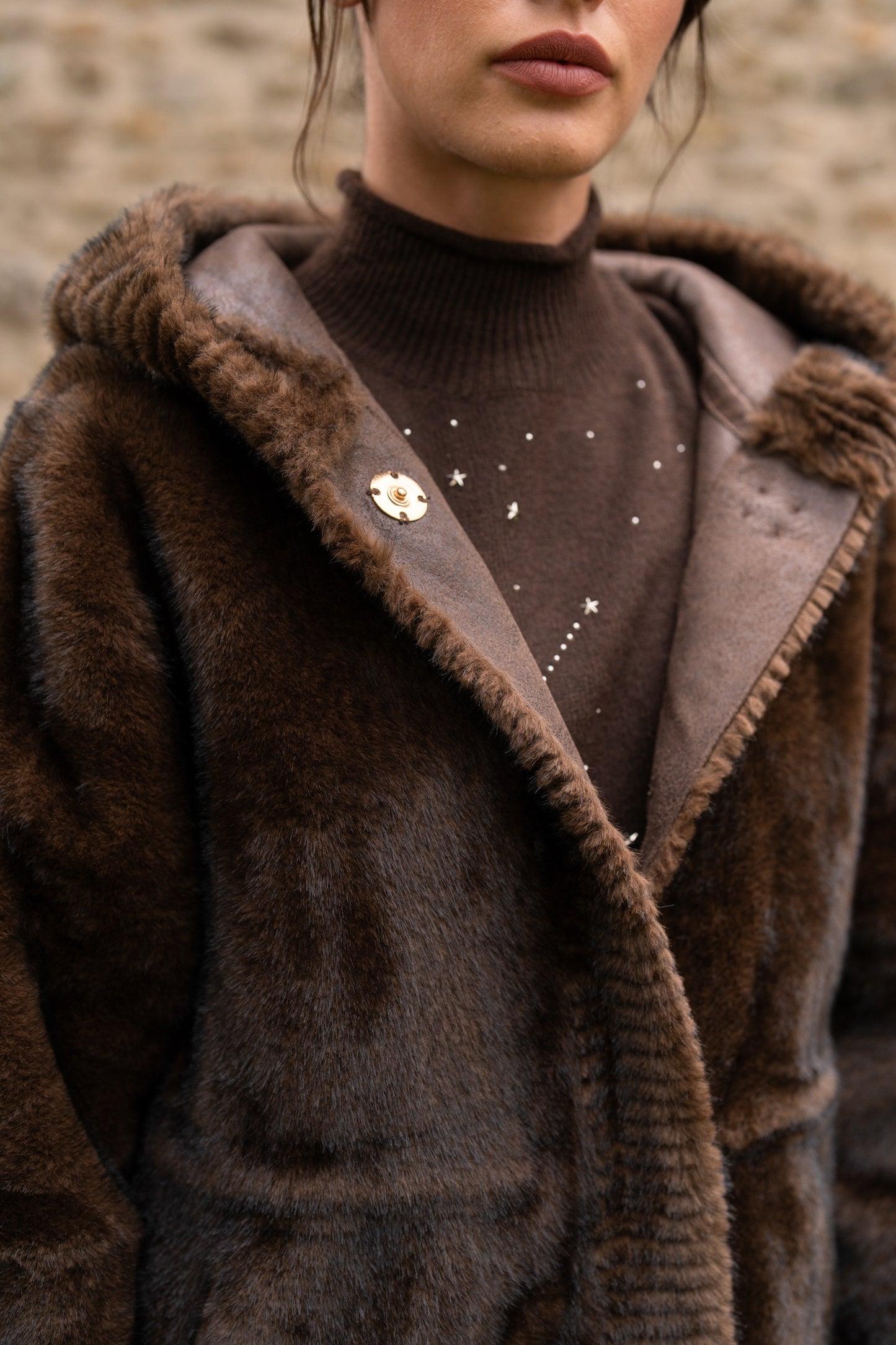 Lilou Hooded Faux Fur Coat