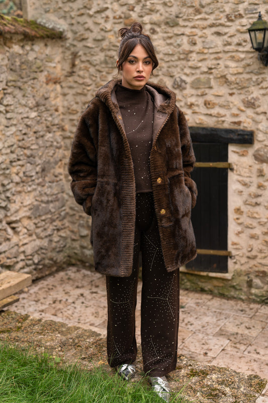 Lilou Hooded Faux Fur Coat
