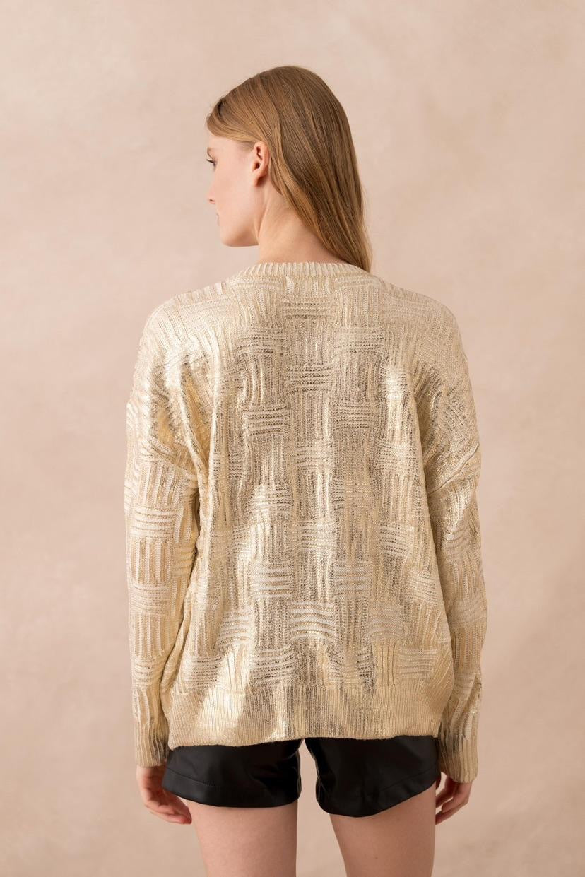 Liora Metallic Knit Sweater