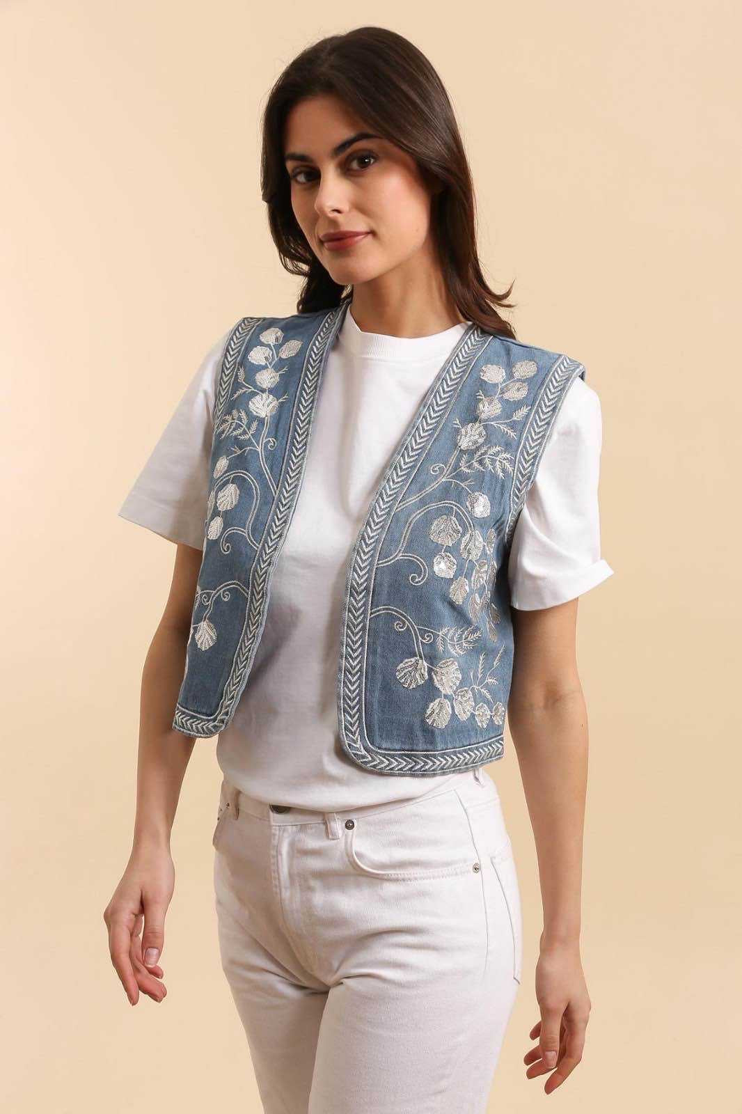 Gia Embroidered Gilet