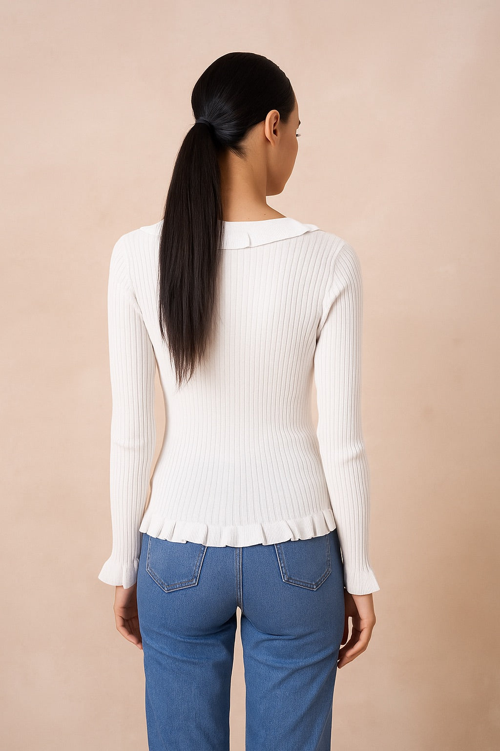 Sabine Ruffle Zip Top