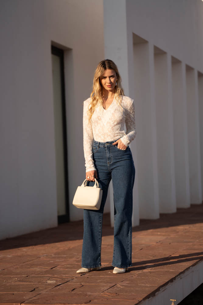 Violaire Sheer Lace Top