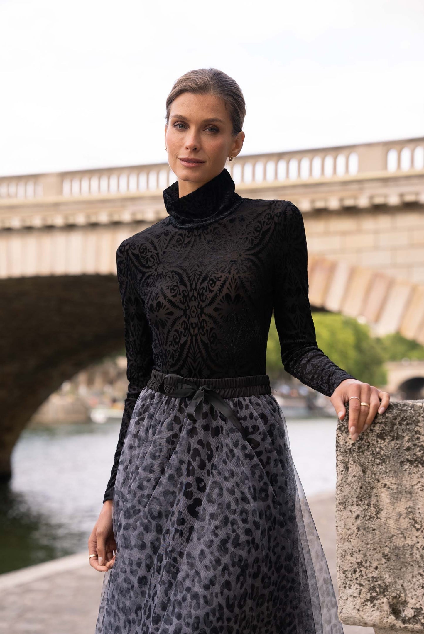 Élyse Velvet Flocked Bodysuit