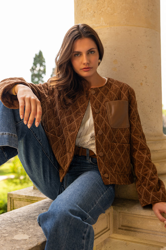 Lucine Quilted Contrast Jacket