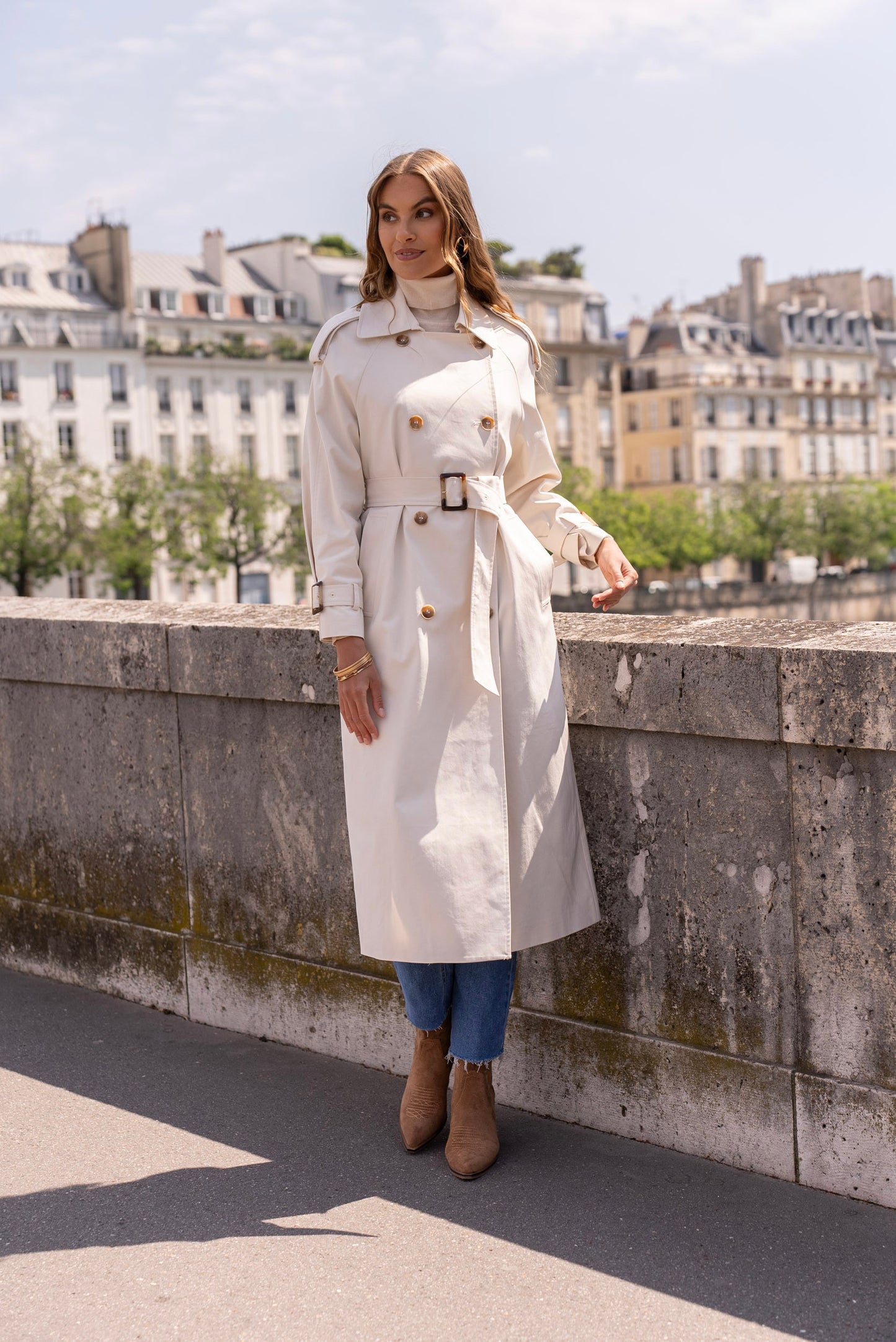 Aubrey Classic Long Trench Coat
