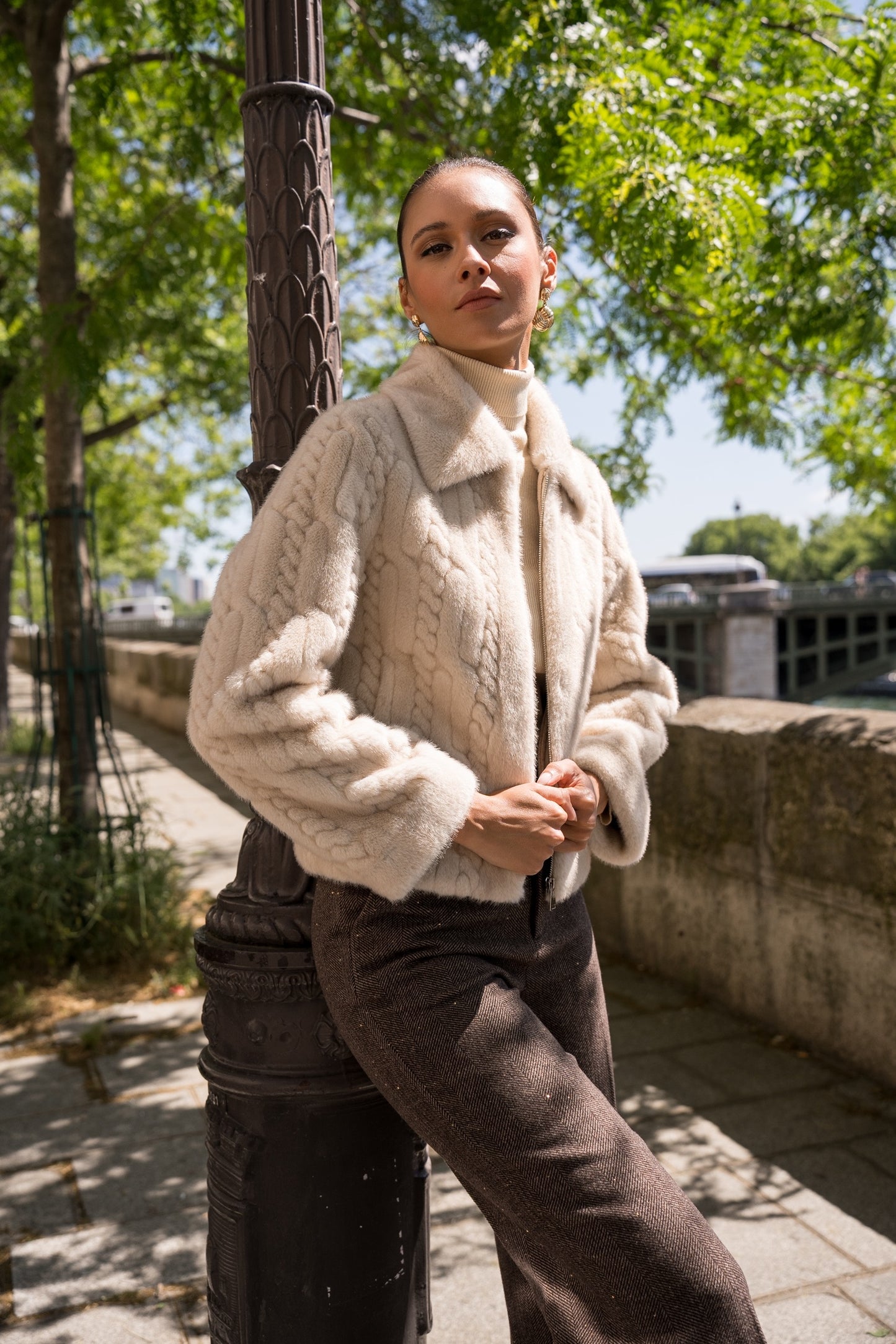 Montagne Zip-Up Faux Fur Jacket