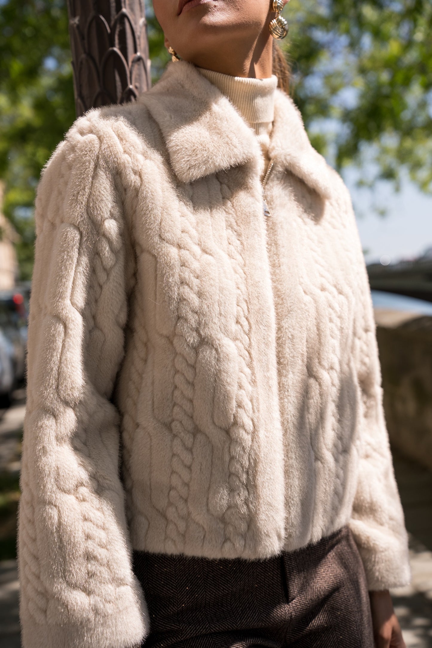 Montagne Zip-Up Faux Fur Jacket