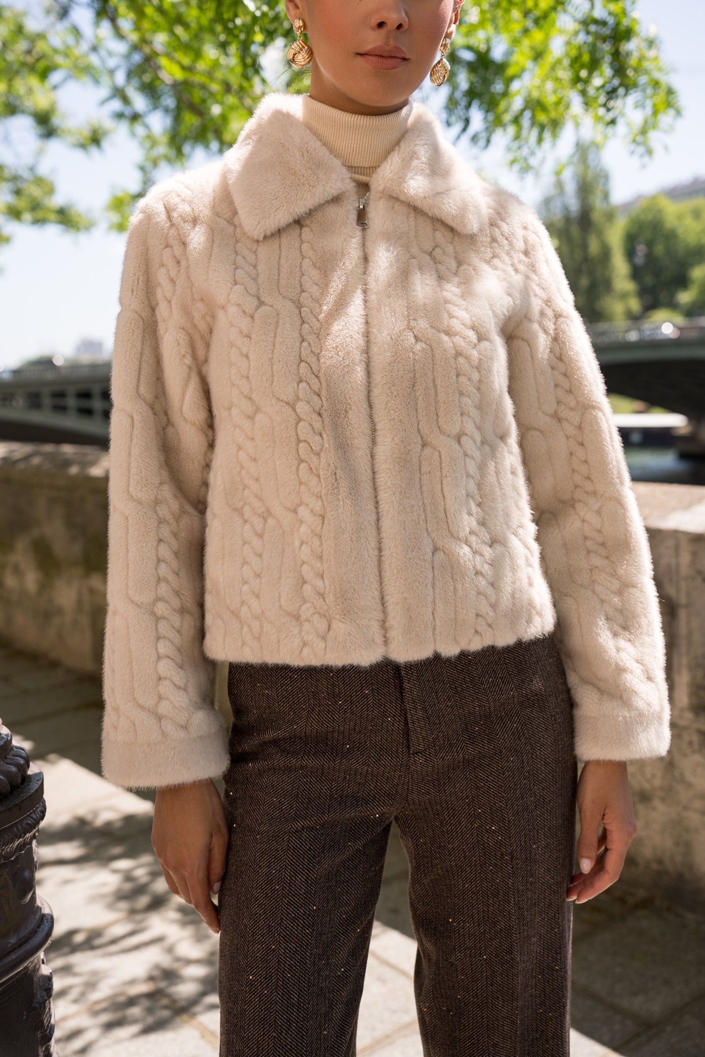 Montagne Zip-Up Faux Fur Jacket