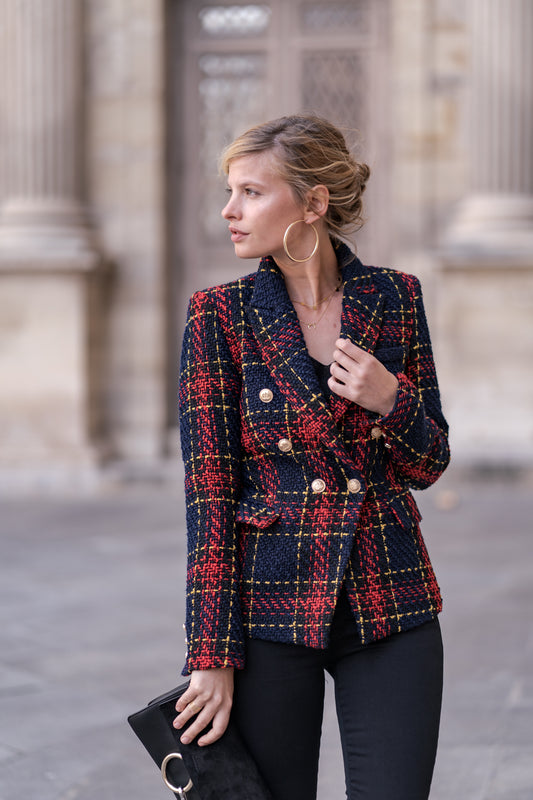 Harris Double-Breasted Tweed Blazer
