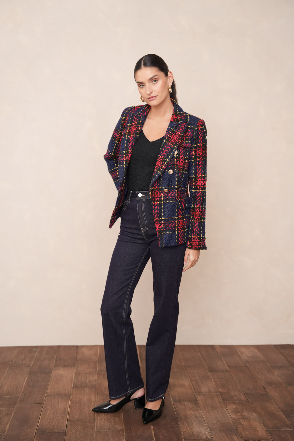 Harris Double-Breasted Tweed Blazer