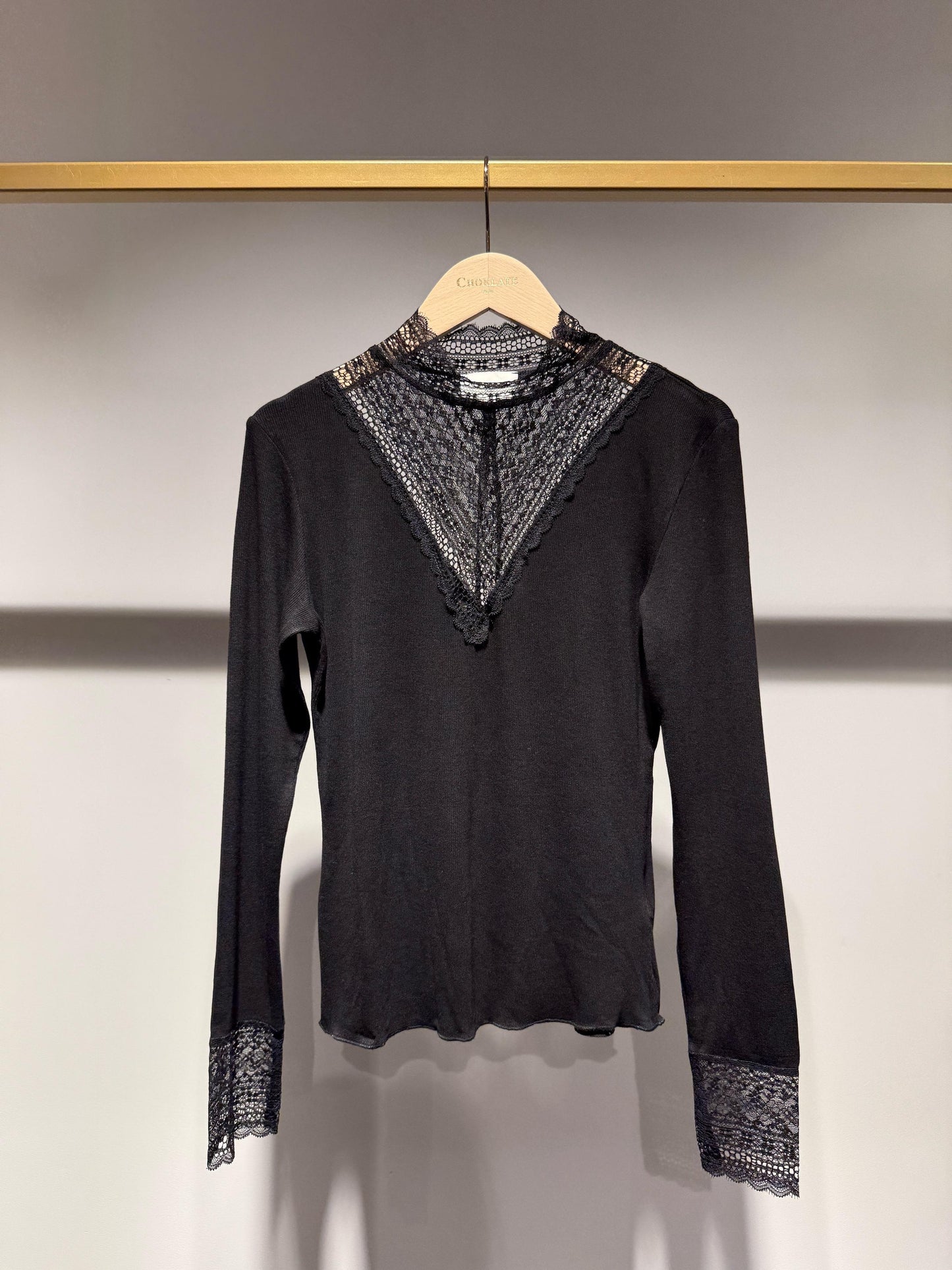 Noir Lace-Trim Top